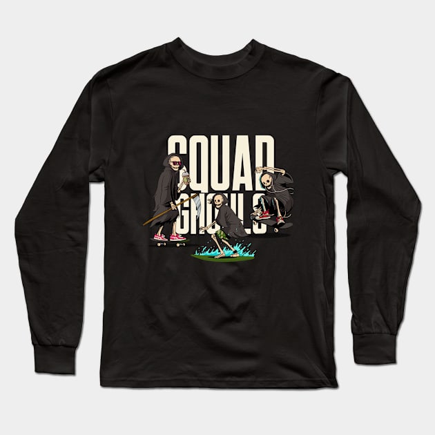 Squad Ghouls- Funny Halloween Long Sleeve T-Shirt by Rhythmic Designs